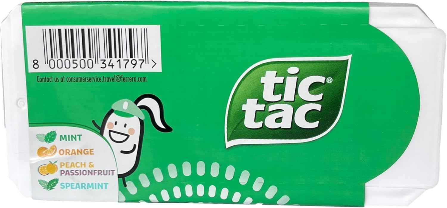 TIC TAC Box with 60 Mini Boxes (Mint, Orange, Spearmint, Peach and Passion fruit) 234g by Tic Tac
