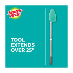 Scotch-Brite Extendable Tub & Tile Scrubber Kit, 1 Handle and 3 Non-Scratch Scrubber Pads